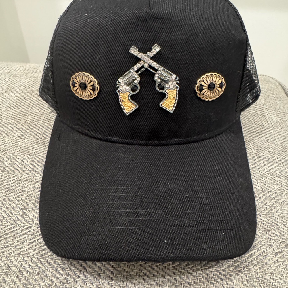 Black Embellished Women's Hat